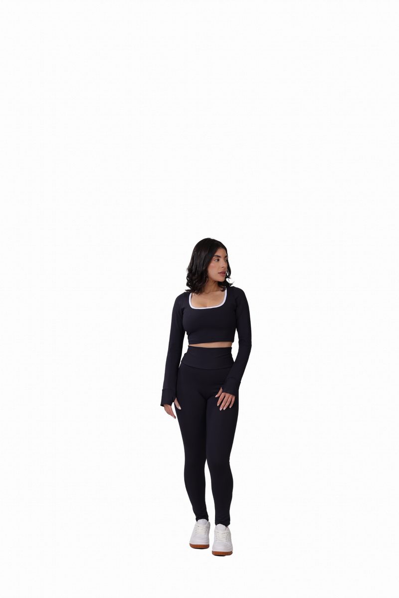 Cropped Manga IMAVI — Preto